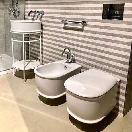 Консоль Artceram Fuori Scala металлическая для круглой раковины цвет белый матовый ACA058 05