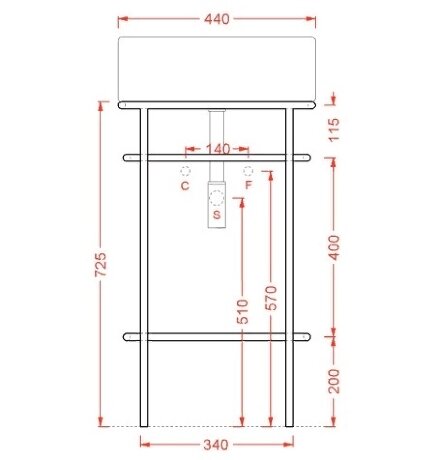 Консоль Artceram Fuori Scala металлическая для круглой раковины цвет белый матовый ACA058 05