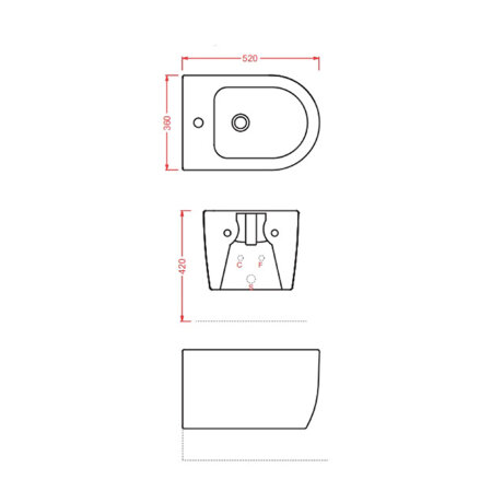 Биде Artceram Monet подвесной с одним отверстием цвет белый MNB001 01 00