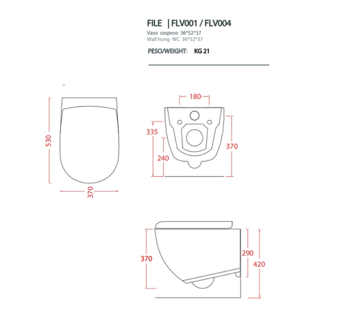 Унитаз Artceram File 2.0 подвесной безободковый цвет белый FLV004 01 30