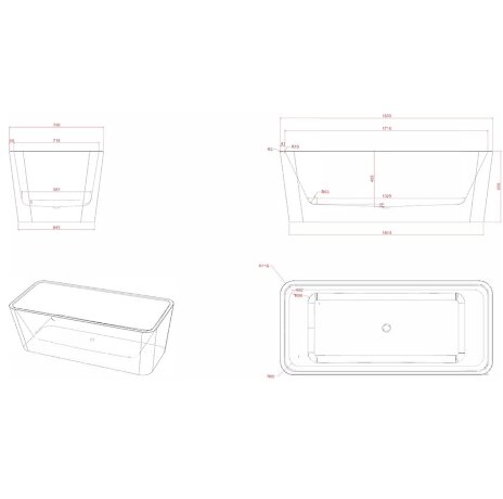 Ванна Artceram SQUARE отдельностоящая с сифоном в комплекте цвет белый ACW004 01