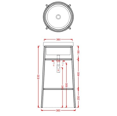 Консоль Artceram Fuori Scala для круглой раковины цвет белый матовый ACA054 05