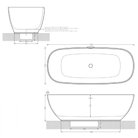 Ванна Artceram HOOP отдельностоящая цвет белый матовый ACW002 01