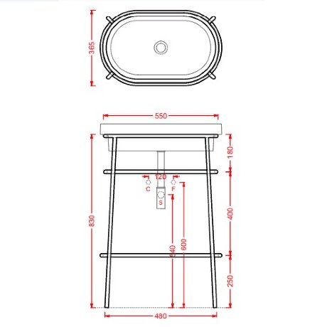 Консоль Artceram Fuori Scala металлическая для овальной раковины цвет белый матовый ACA055 05