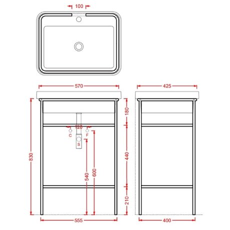 Консоль Artceram Fuori Scala металлическая для прямоугольной раковины цвет белый матовый ACA056 05