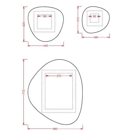 Зеркала Artceram Stone 3 шт ACS004