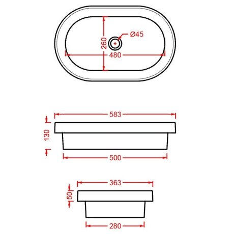 Раковина Artceram Fuori Scala встраиваемая сверху/на консоль без отверстий цвет белый TFL033 01 00