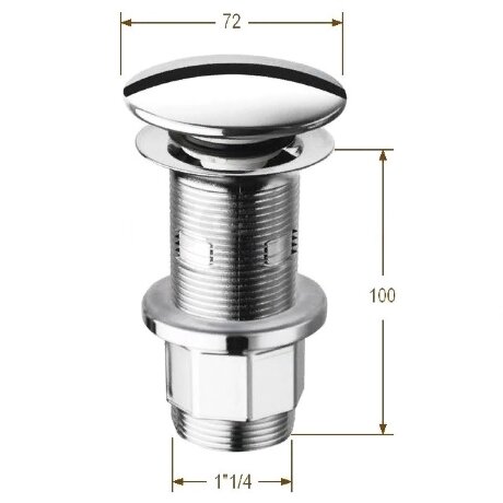 Донный клапан Artceram для раковины цвет хром ACA032