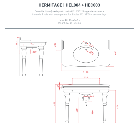 Раковина Artceram Hermitage подвесная/на консоль цвет белая HEL004 01 00