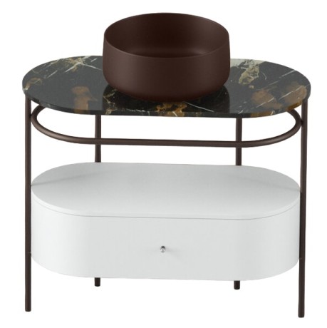 Консоль Artceram Flair 4.0 металлическая для настольных раковин цвет moka ACA068 56