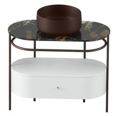 Консоль Artceram Flair 4.0 металлическая для настольных раковин цвет moka ACA068 56