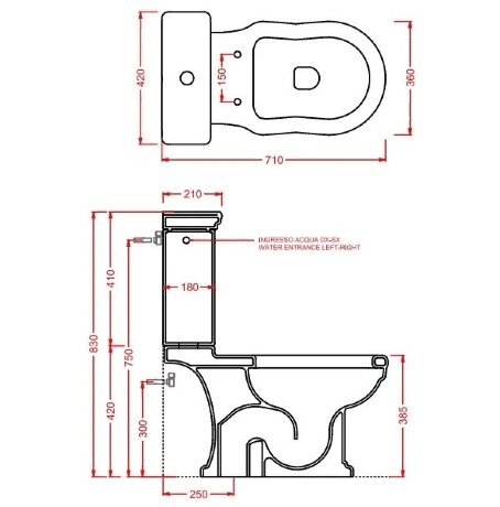 Бачок Artceram HERMITAGE для моноблока цвет белый HEC001 01 00