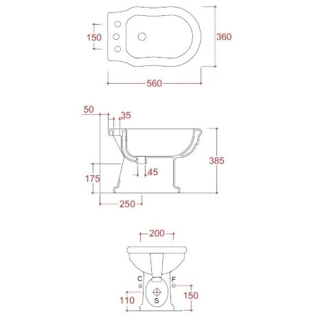 Биде Artceram Hermitage напольное с одним отверстием цвет белый HEB002 01 00