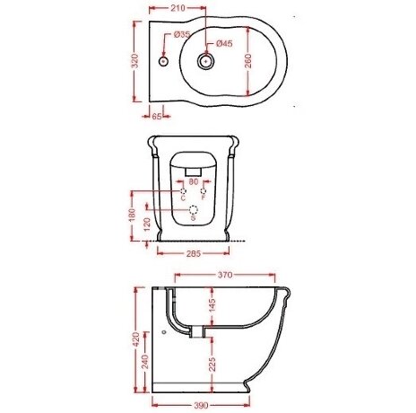 Биде Artceram Hermitage напольное с одним отверстием цвет белый HEB001 01 00
