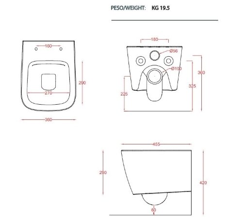 Унитаз Artceram A16 mini подвесной безободковый цвет белый ASV005 01 00