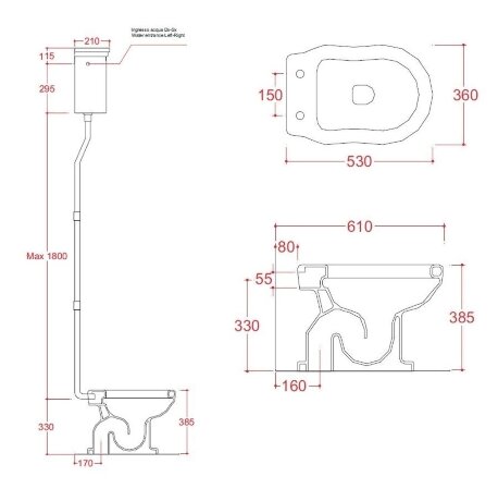 Бачок Artceram Hermitage на высокой трубе цвет белый HEC004 01 00