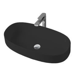 Раковина Artceram Cognac Quadro накладная без отверстий цвет черный матовый COL005 17 00