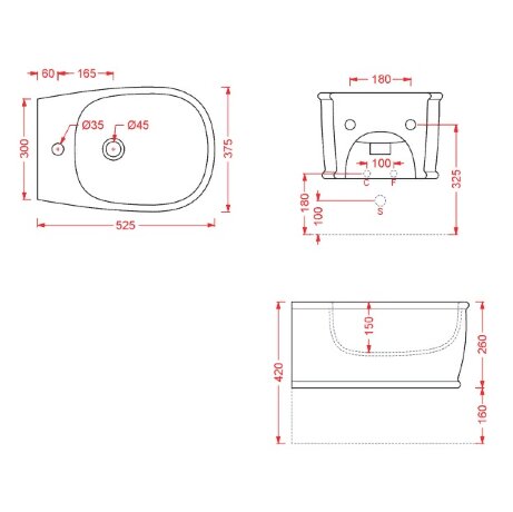 Биде Artceram Atelier подвесной с одним отверстием цвет белый ATB001 01 00