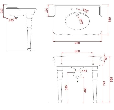 Ножки Artceram Hermitage для раковины (2 шт.) керамика цвет белый HEC003 01 00