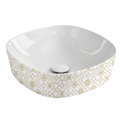 Раковина Artceram Ghost накладная без отверстий цвет белый/декор el moro GHL001 01 90