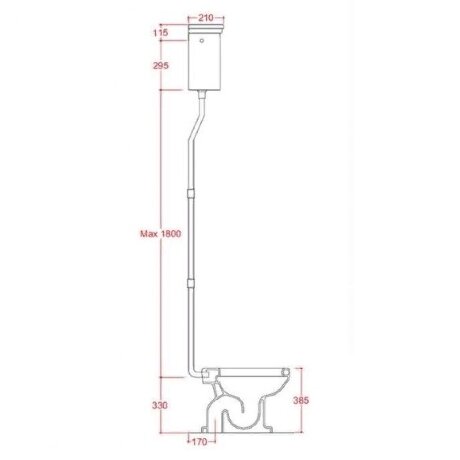 Механизм смыва Artceram HERMITAGE на высокой трубе цвет хром HEA006 71