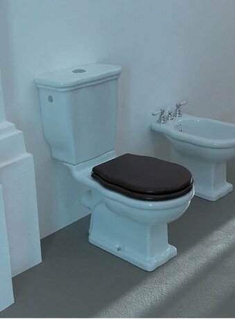 Сиденье с крышкой Artceram HERMITAGE с плавным опусканием цвет орех/бронза HEA004 72