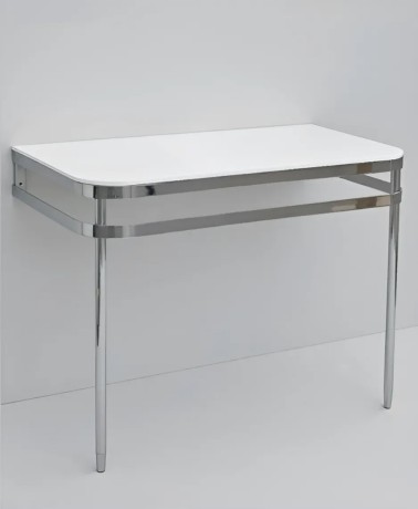 Консоль, Artceram, Azuley напольная/пристенная цвет белый/хром AZA003 71 01