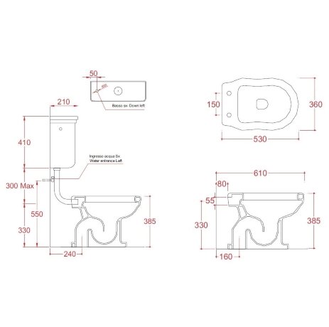 Бачок Artceram Hermitage на средней трубе цвет белый HEC005 01 00