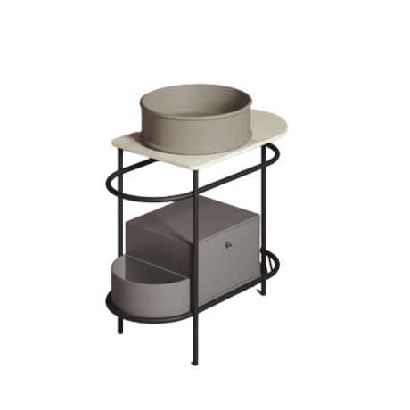 Ящик выдвижной Artceram Flair 3.0 с боковой секцией для металлической консоли цвет platinum ACM037 52