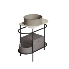 Ящик выдвижной Artceram Flair 3.0 с боковой секцией для металлической консоли цвет platinum ACM037 52