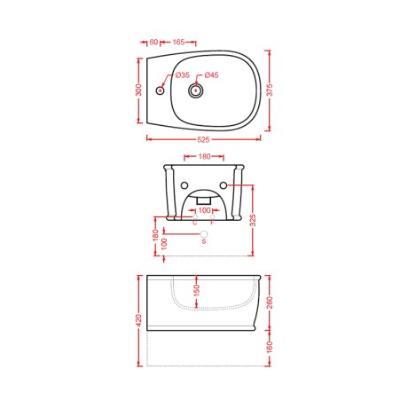Биде Artceram Atelier подвесной с одним отверстием цвет matera ATB001 41 00