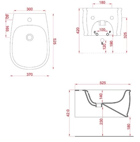 Биде Artceram Atelier подвесной с одним отверстием цвет черный матовый ATB001 17 00