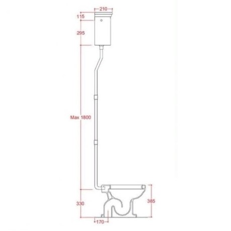 Механизм смыва Artceram HERMITAGE на высокой трубе цвет золото HEA006 73