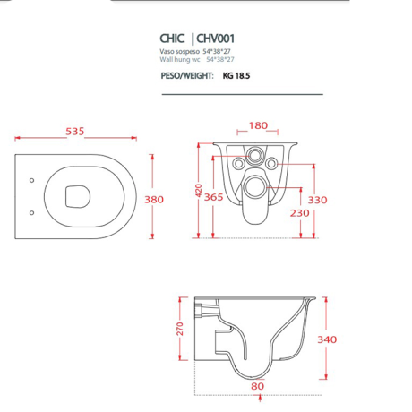 Унитаз Artceram CHIC подвесной цвет белый матовый CHV001 05 00