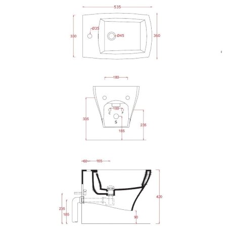 Биде Artceram Jazz подвесной с одним отверстием цвет белый JZB001 01 00