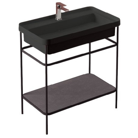 Консоль Artceram Fuori Scala для прямоугольной раковины 800 мм цвет матовый черный ACA057 17