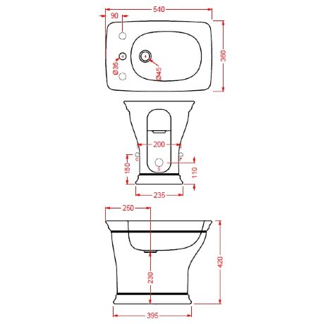 Биде Artceram Civitas напольное с одним отверстием цвет белый CIB002 01 00