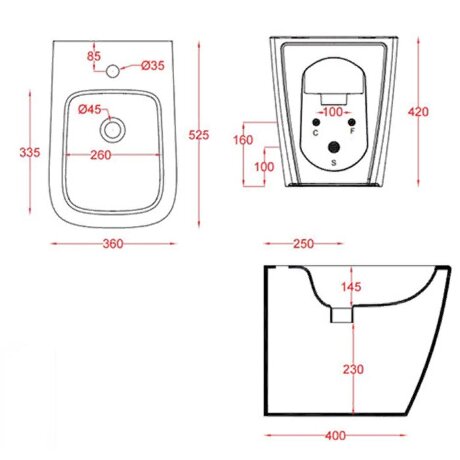 Биде Artceram A16 напольное с одним отверстием цвет белый матовый ASB002 05 00