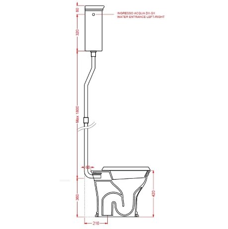 Бачок Artceram Civitas на высокой трубе цвет белый CIC006 01 00