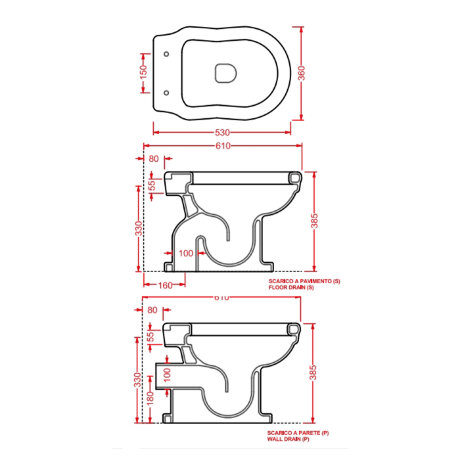 Унитаз Artceram приставной со сливом в стену цвет черный HEV003 03 00