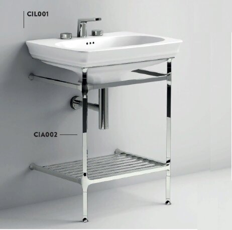 Консоль Artceram Civitas металлическая с сетчатой полкой для раковины цвет хром CIA002 71