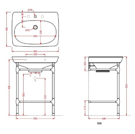 Консоль Artceram Civitas металлическая с сетчатой полкой для раковины цвет хром CIA002 71