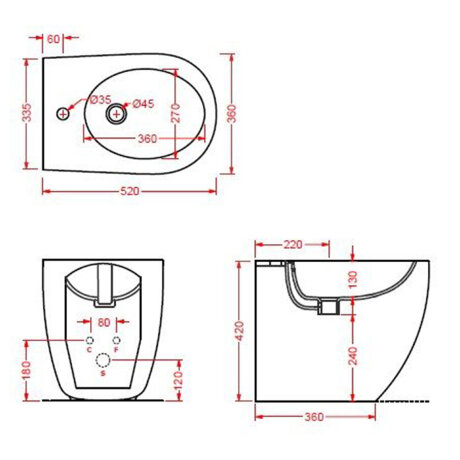 Биде Artceram File 2.0 напольное с одним отверстием цвет cocoa FLB002 39 00