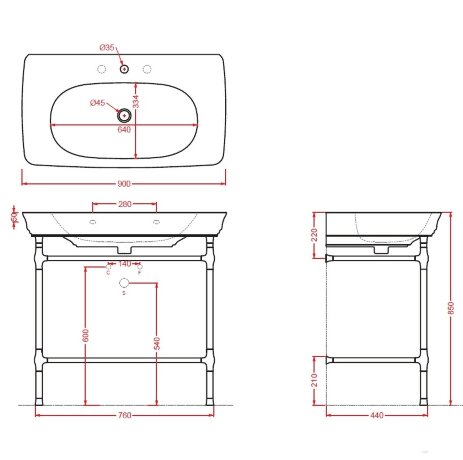 Консоль Artceram Civitas напольная/пристенная с полкой цвет хром CIA005 71