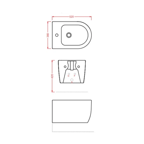 Биде Artceram Monet подвесное с одним отверстием цвет черный матовый MNB001 17 00