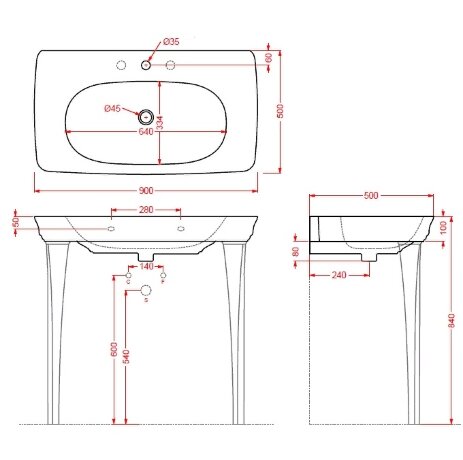 Ножки Artceram Civitas керамические для раковины (2 шт.) цвет белый CIC002 01 00