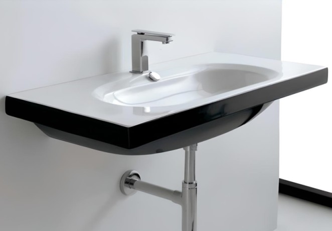 Раковина Artceram Blend подвесная с одним отверстием цвет белый/черный BLL005 01 50