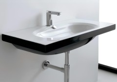 Раковина Artceram Blend подвесная с одним отверстием цвет белый/черный BLL005 01 50