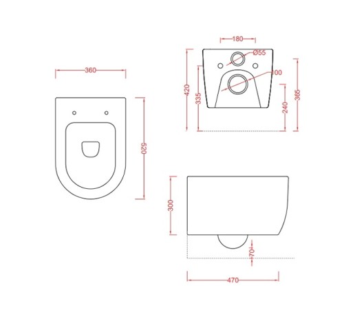 Унитаз Artceram Monet подвесной безободковый цвет черный матовый MNV001 17 00