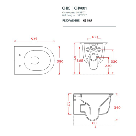 Унитаз Artceram CHIC подвесной цвет черный матовый CHV001 05 00